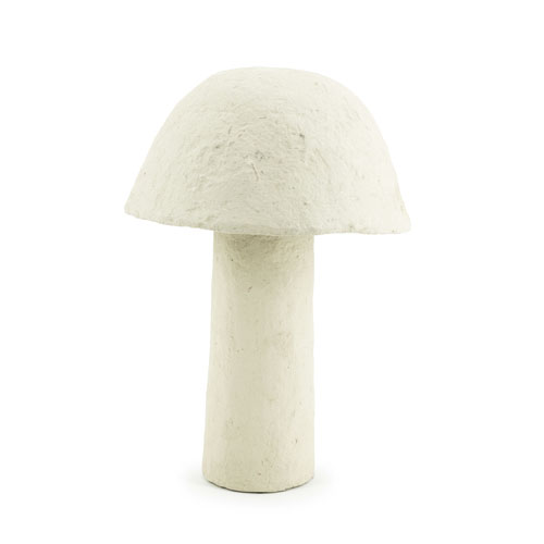 Off-white tafellamp met paddestoel vorm gemaakt van papier-maché van By-Boo